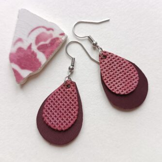 Boucles d'oreilles cuir gouttes