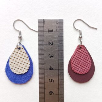 Taille boucles d'oreilles petites gouttes La P'tite cordonnerie