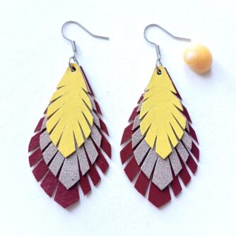 Grandes boucles d'oreilles plumes cui