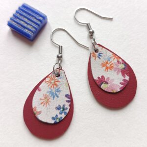 Boucles d'oreilles cuir goutte