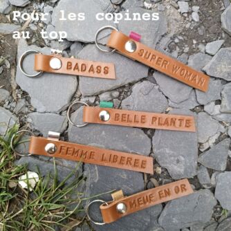 Porte-clefs en cuir lot copines