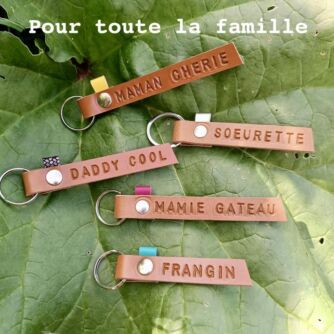 Lot porte-clefs personnalisés en cuir